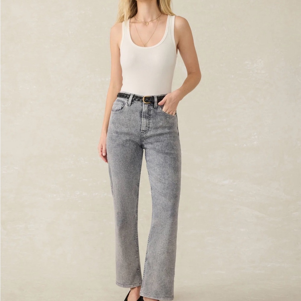 Faherty Women's Gray Straight Leg Jeans
